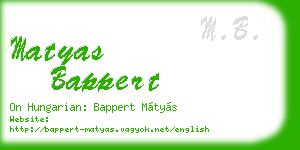 matyas bappert business card